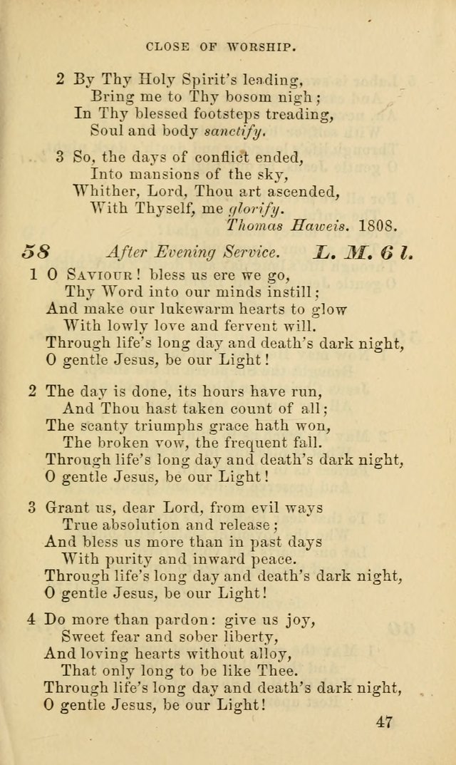 Hymns for the use of the Evangelical Lutheran Church, by the Authority of the Ministerium of Pennsylvania page 47