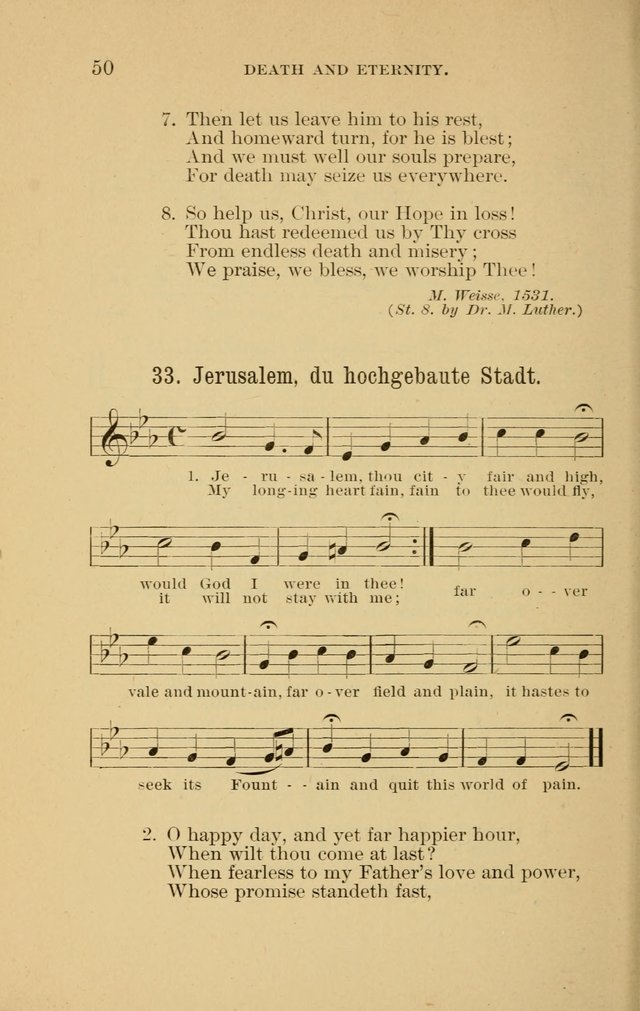 Hymns of the Evangelical Lutheran Church: for the use of English Lutheran Missions page 50