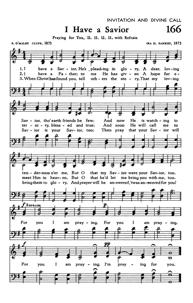 The Hymnal of The Evangelical United Brethren Church page 165