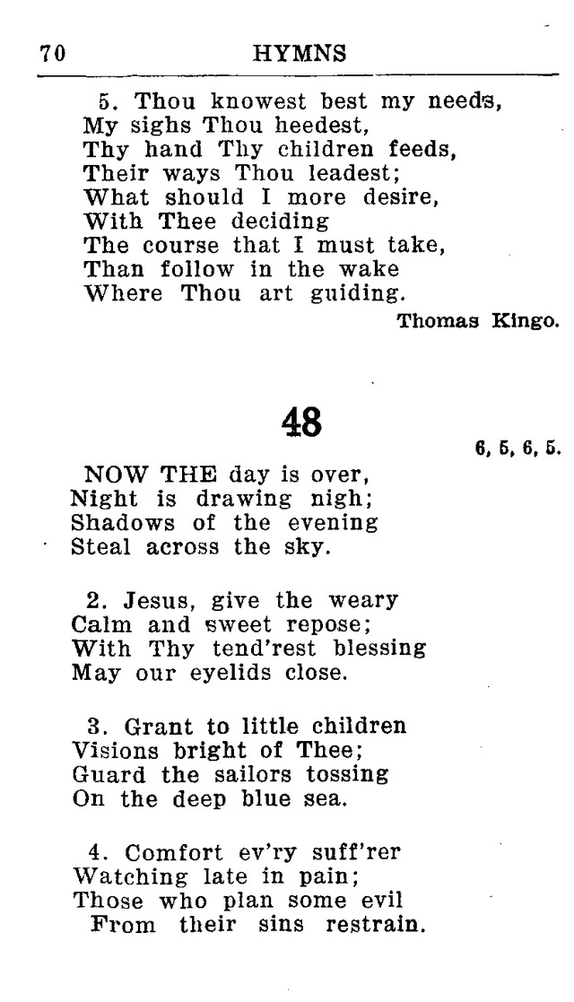 Hymnal for Church and Home (2nd ed.) page 70