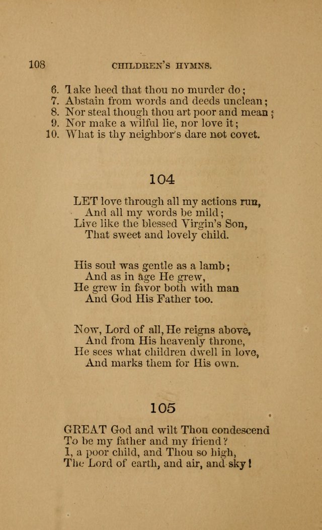 Hymns for First-Day Schools (Rev. and Enl.) page 108
