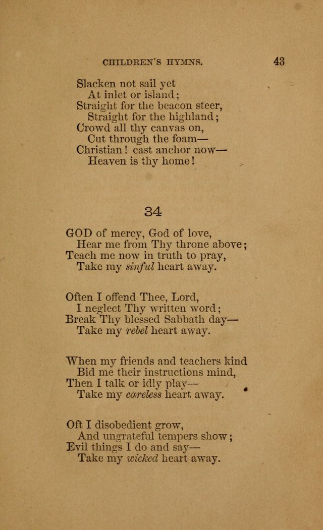 Hymns for First-Day Schools (Rev. and Enl.) page 43