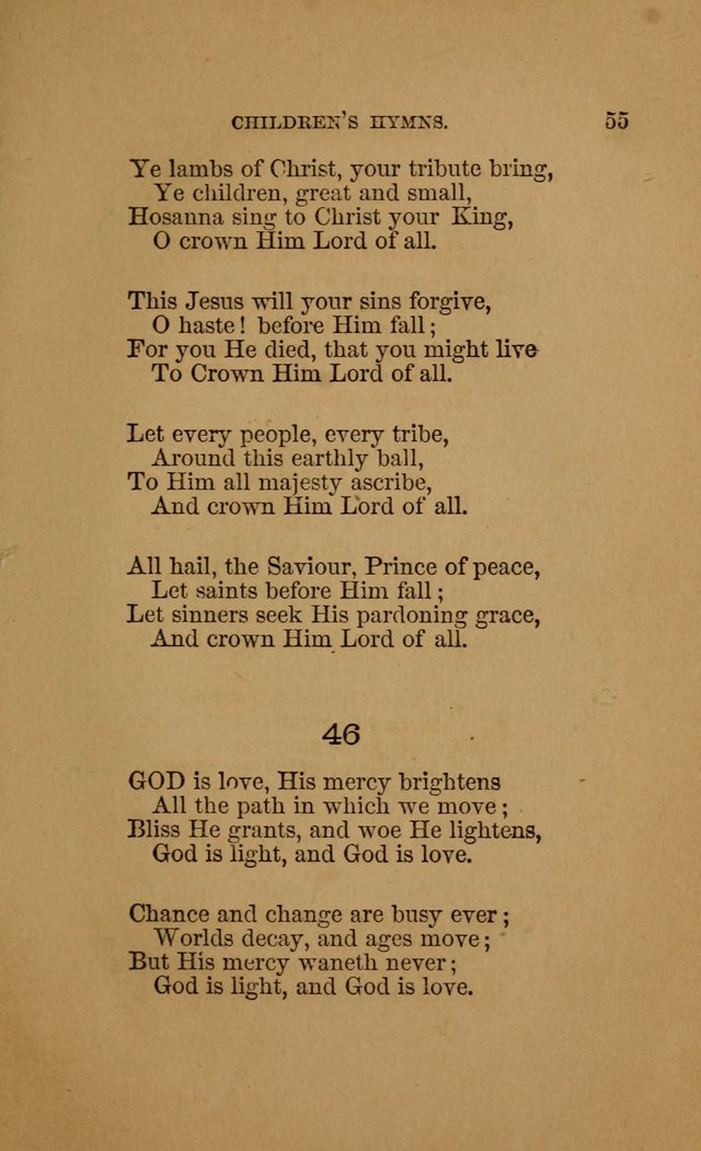 Hymns for First-Day Schools (Rev. and Enl.) page 55