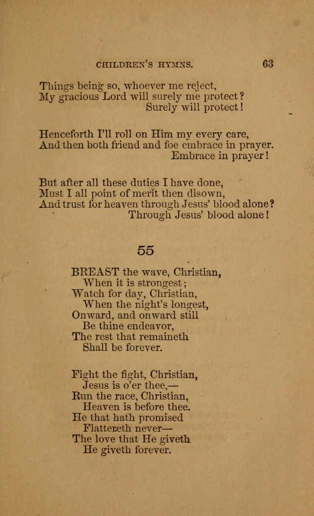 Hymns for First-Day Schools (Rev. and Enl.) page 63