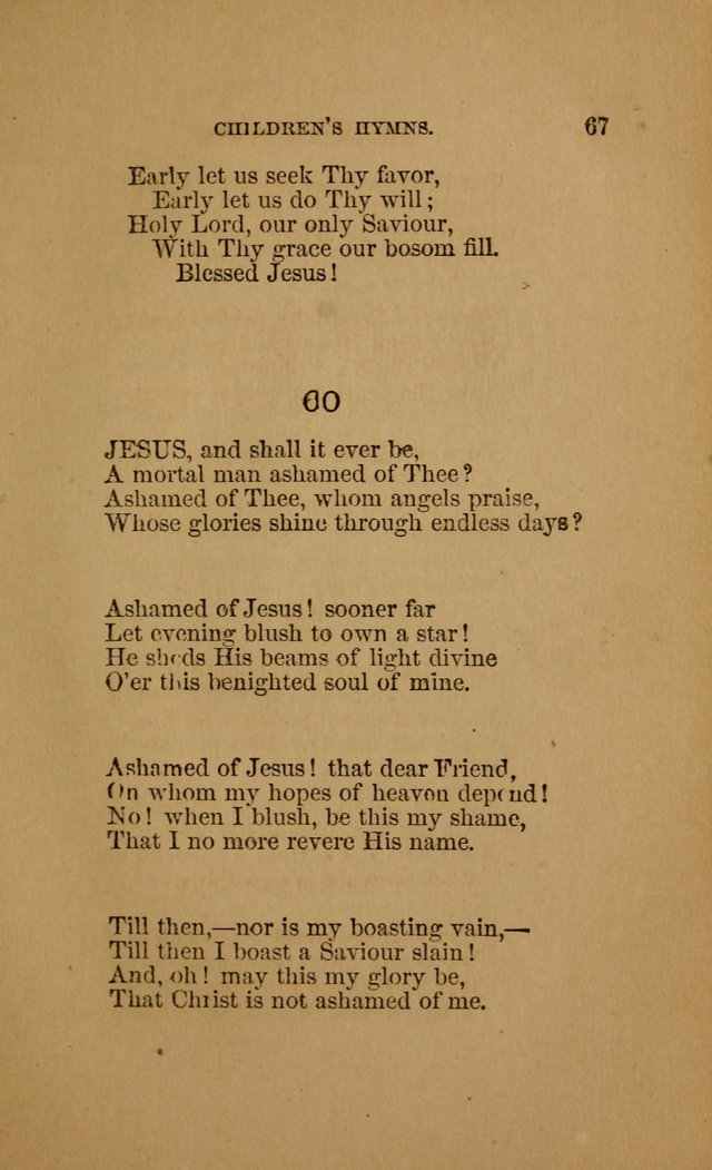 Hymns for First-Day Schools (Rev. and Enl.) page 67