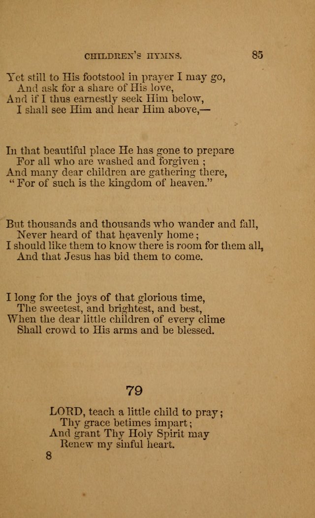 Hymns for First-Day Schools (Rev. and Enl.) page 85