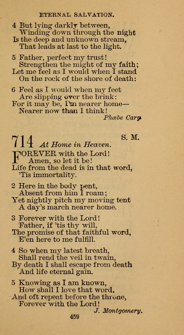 The Hymn Book of the Free Methodist Church page 461