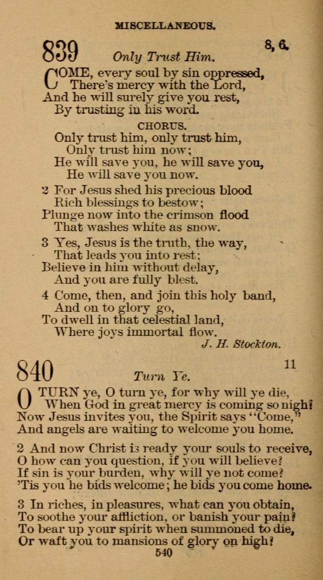 The Hymn Book of the Free Methodist Church page 542