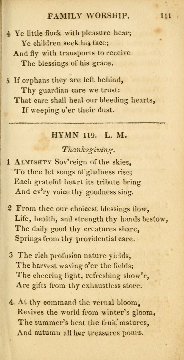 Hymns for Family Worship, with Prayers for Every Day in the Week (2nd ed.) page 111