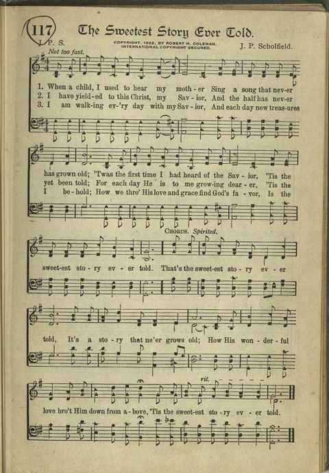 Harvest Hymns: Singable Gospel Songs page 117