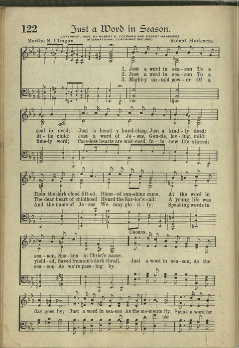 Harvest Hymns: Singable Gospel Songs page 122