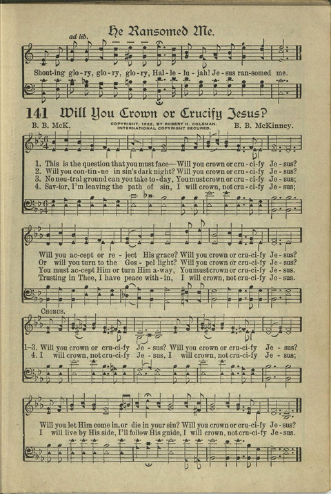 Harvest Hymns: Singable Gospel Songs page 141
