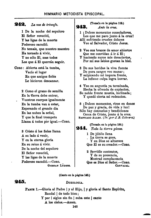 Himnario de la Iglesia Metodista Episcopal page 153