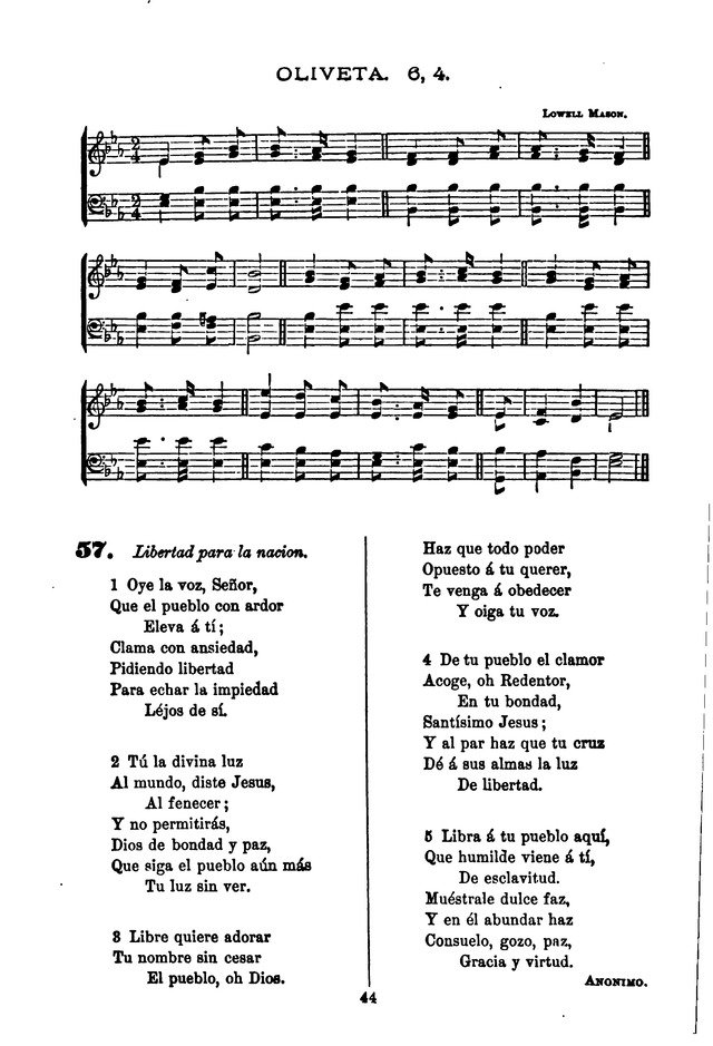 Himnario de la Iglesia Metodista Episcopal page 54