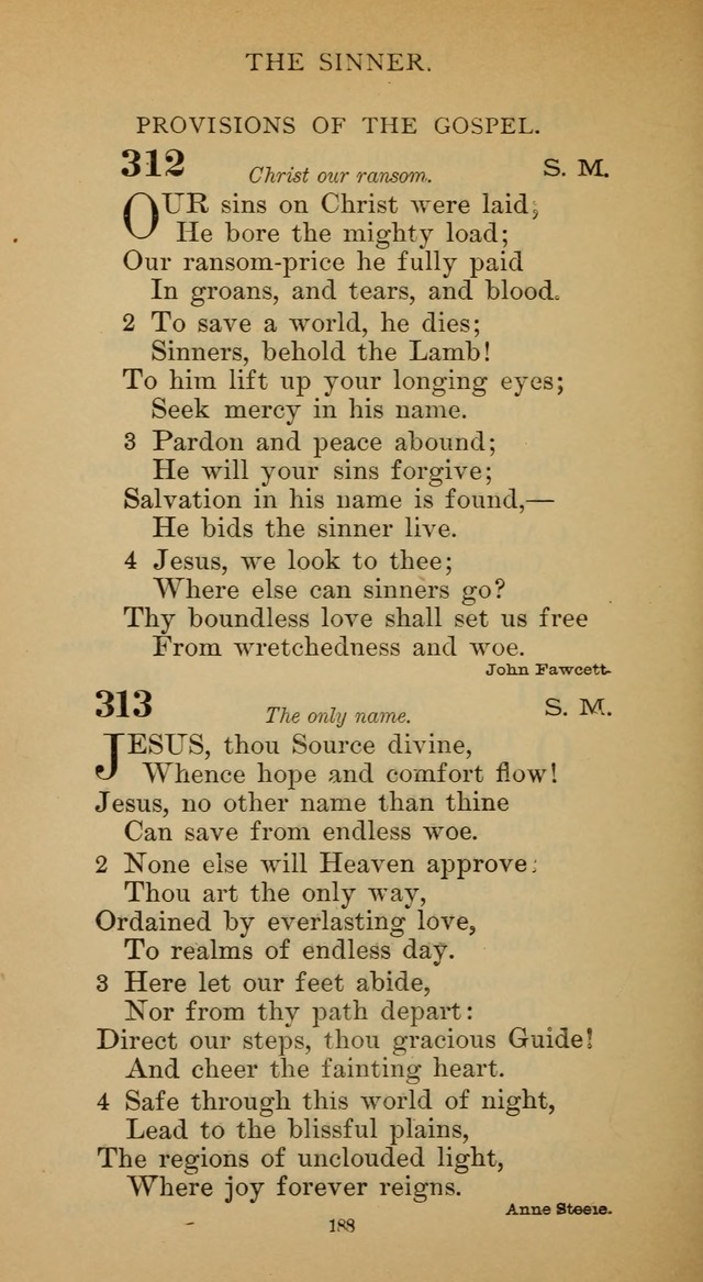 Hymnal of the Methodist Episcopal Church page 188