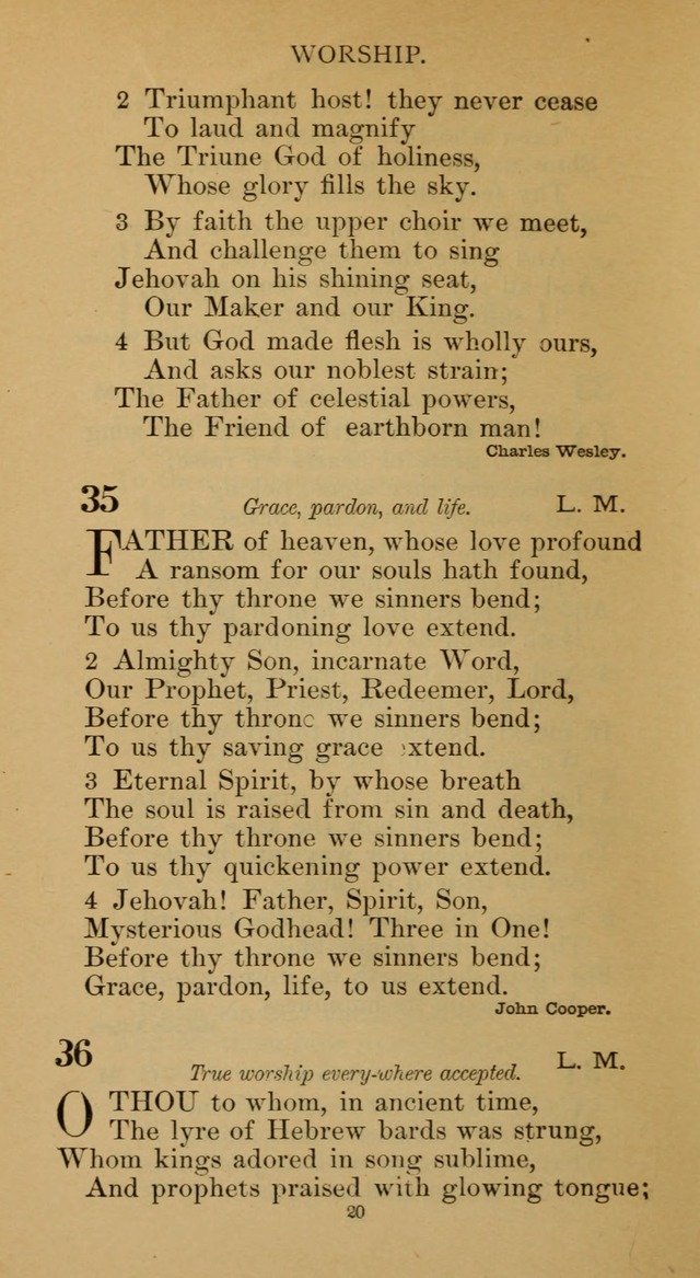 Hymnal of the Methodist Episcopal Church page 20