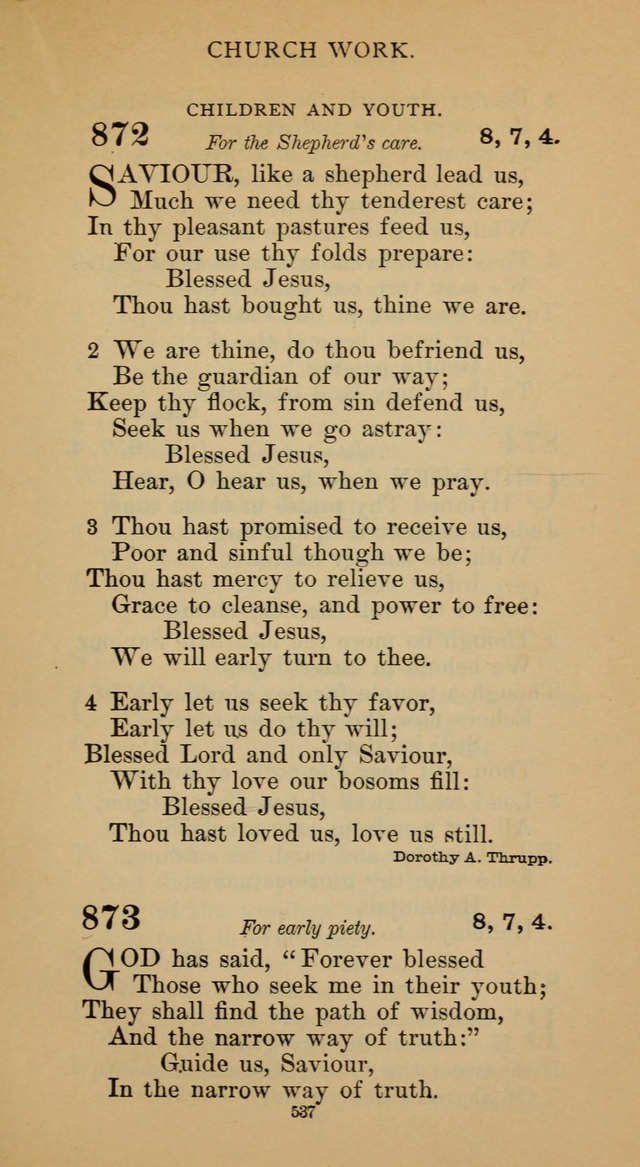 Hymnal of the Methodist Episcopal Church page 537