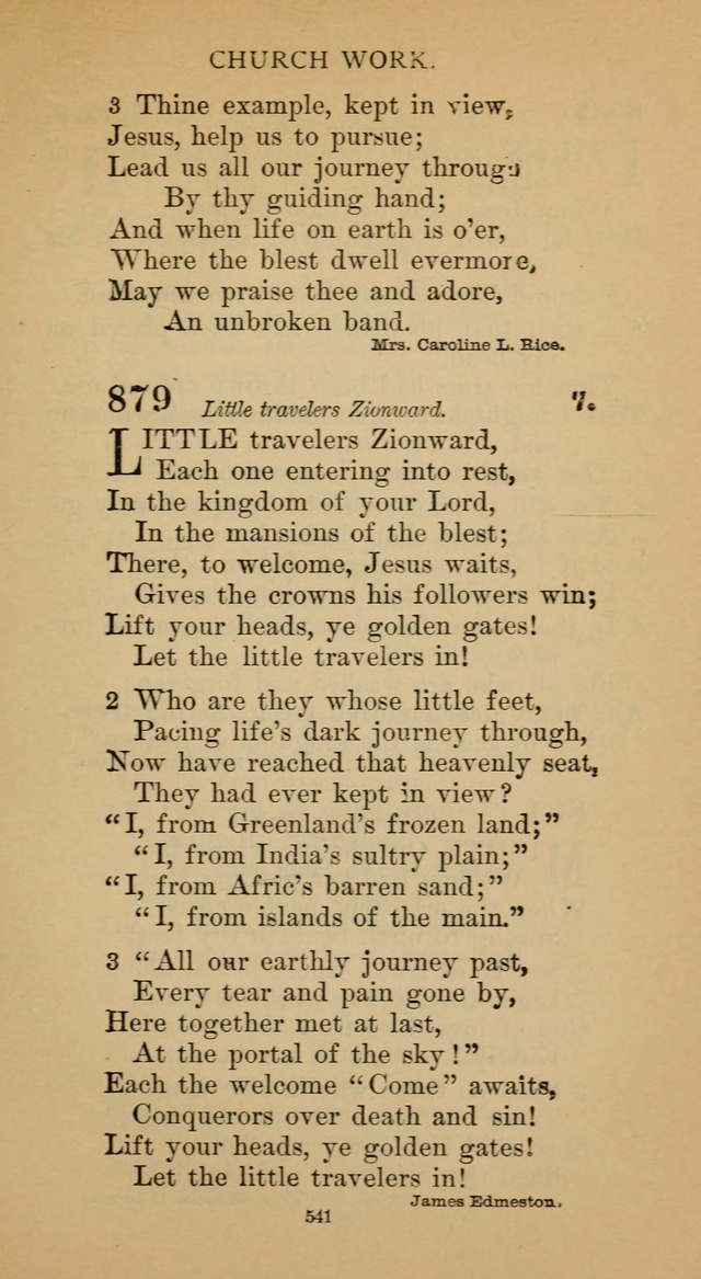Hymnal of the Methodist Episcopal Church page 541