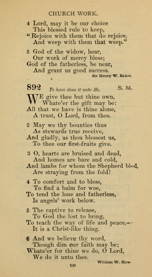 Hymnal of the Methodist Episcopal Church page 549
