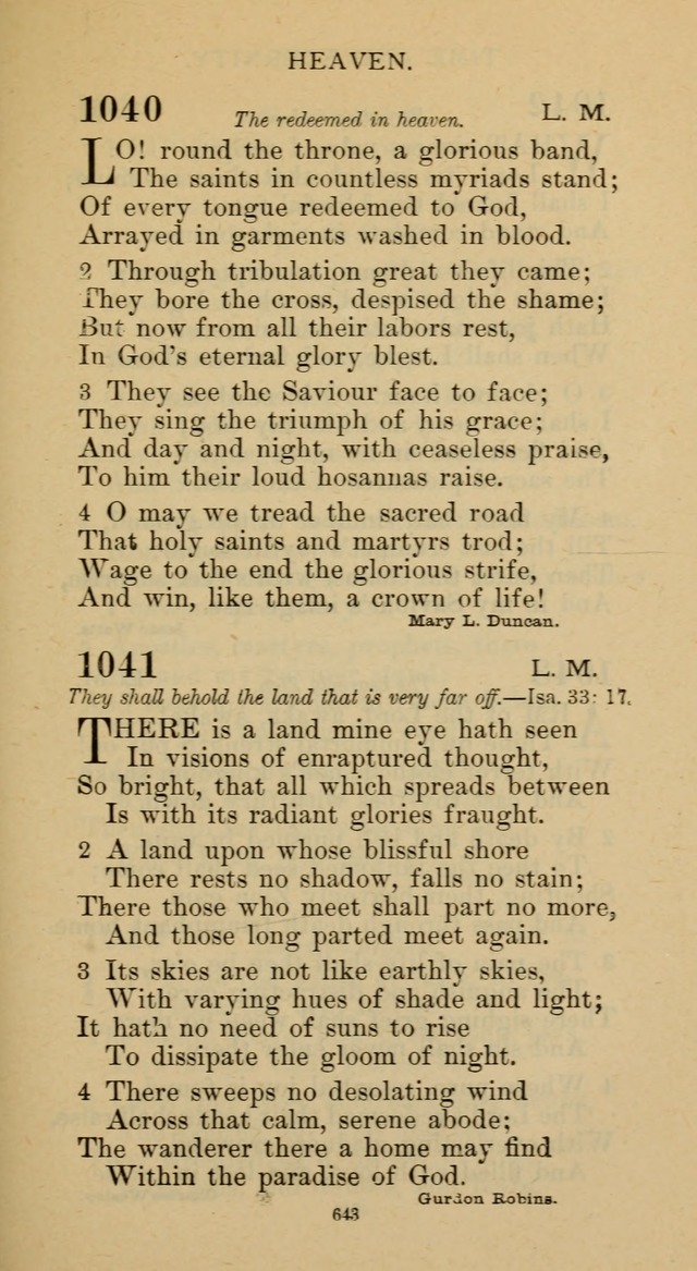 Hymnal of the Methodist Episcopal Church page 643