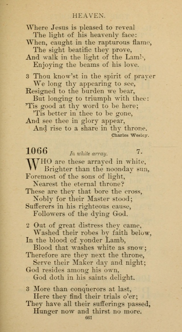 Hymnal of the Methodist Episcopal Church page 661