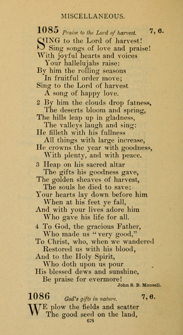 Hymnal of the Methodist Episcopal Church page 676