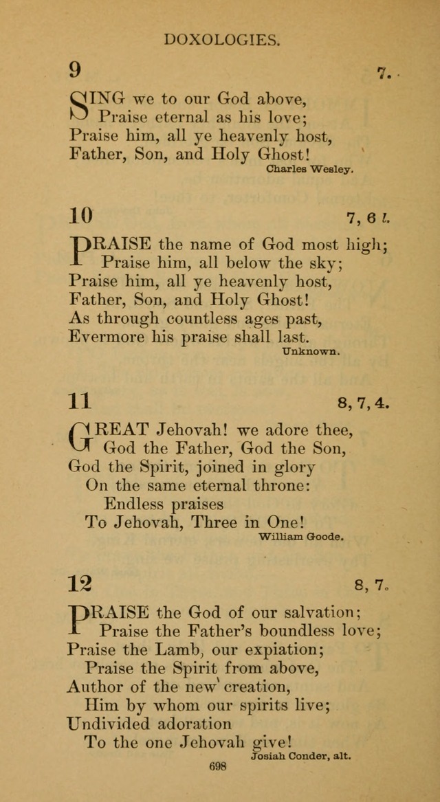 Hymnal of the Methodist Episcopal Church page 698