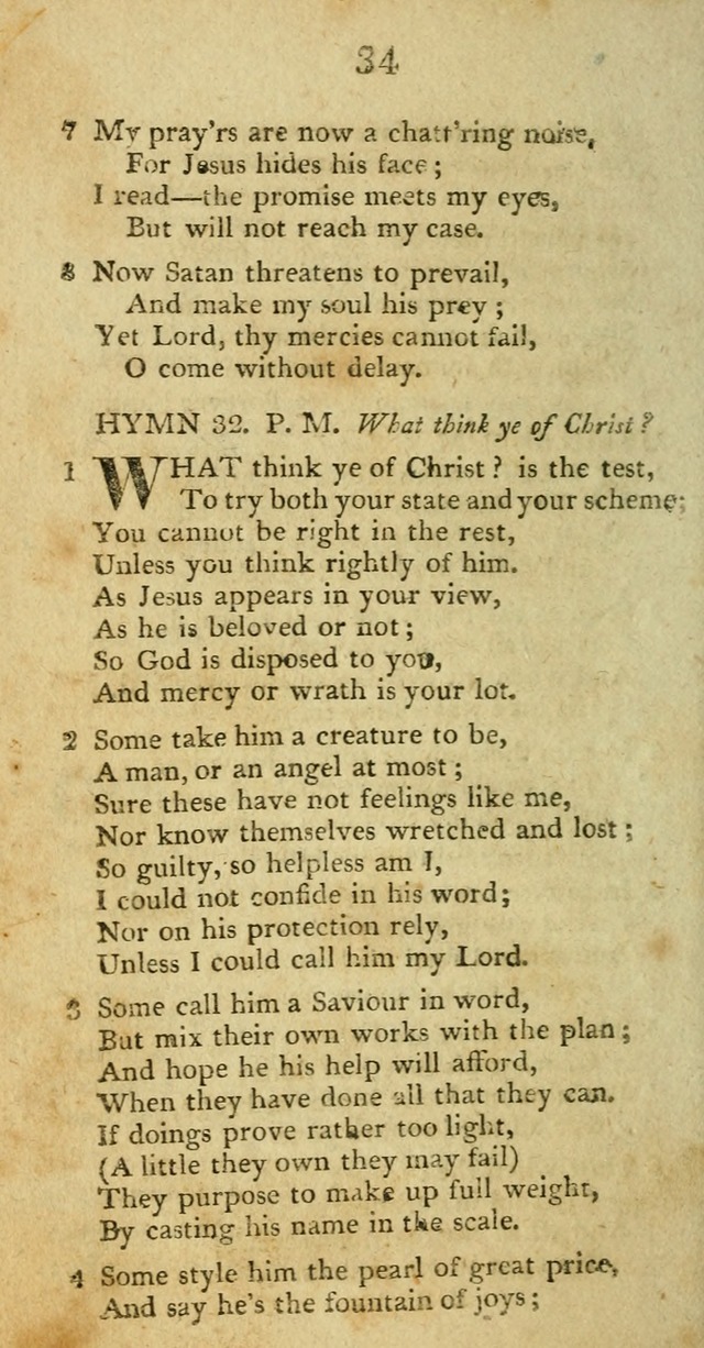 Hymns, Original and  Selected, for the Use of Christians. (5th ed. corr.) page 34