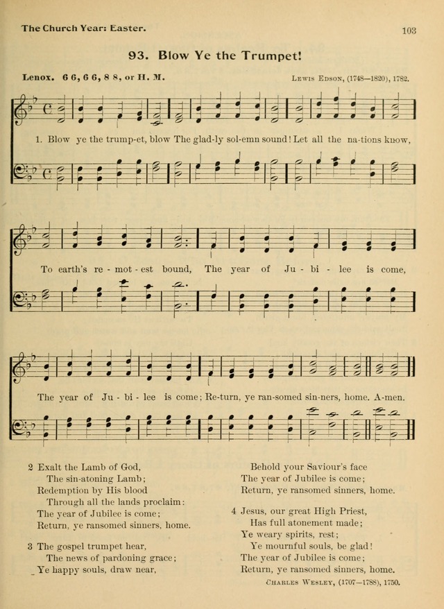 Hymnal and Order of Service: for churches and Sunday-schools page 103