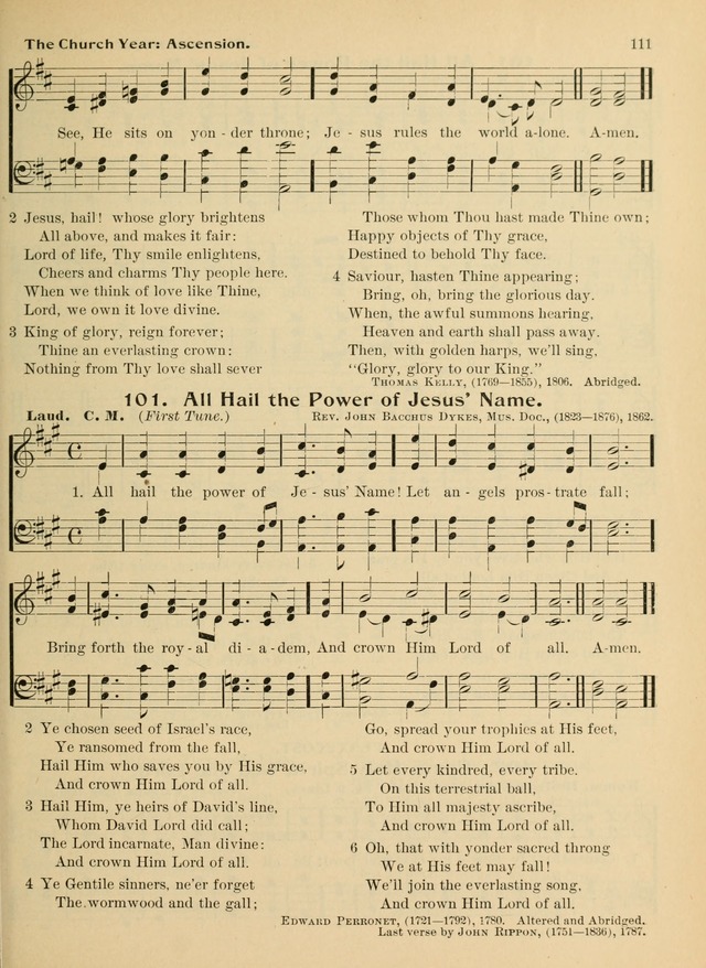 Hymnal and Order of Service: for churches and Sunday-schools page 111