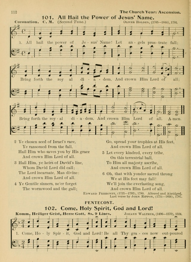 Hymnal and Order of Service: for churches and Sunday-schools page 112