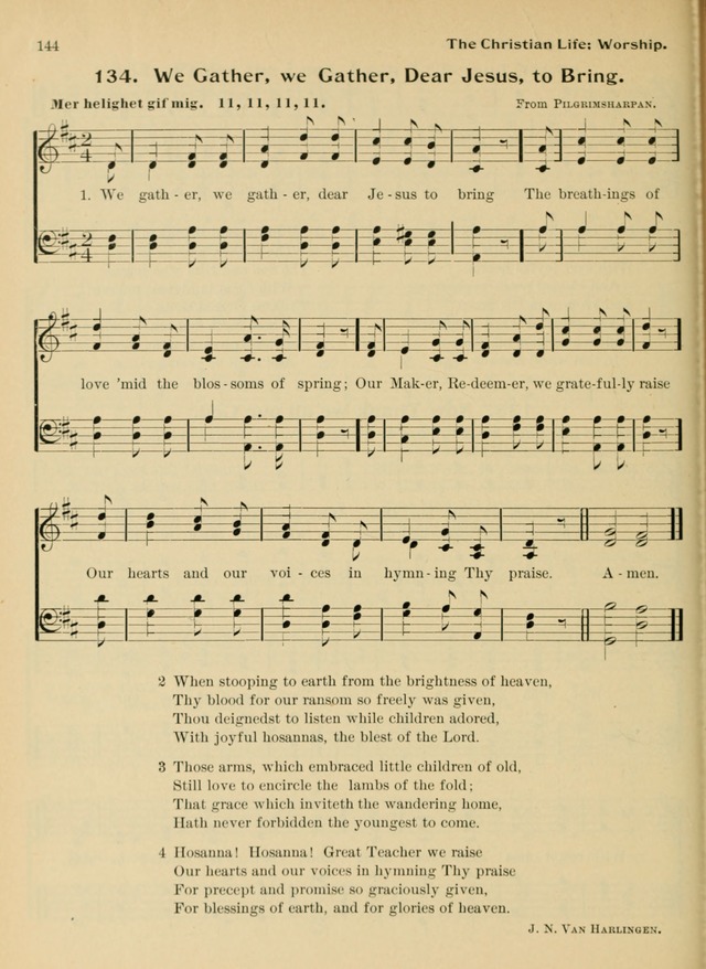 Hymnal and Order of Service: for churches and Sunday-schools page 144