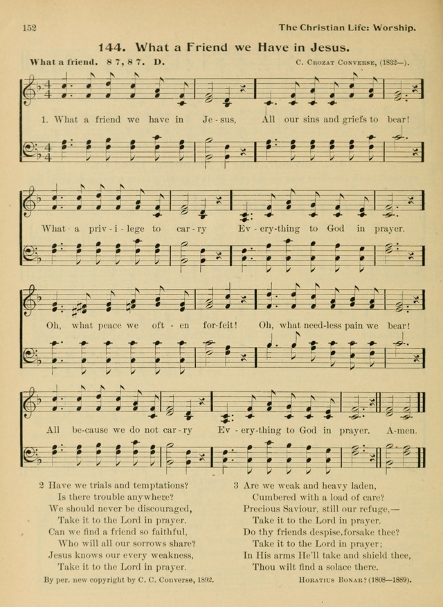 Hymnal and Order of Service: for churches and Sunday-schools page 152