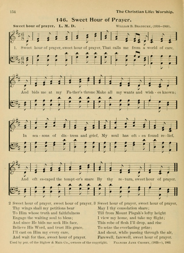 Hymnal and Order of Service: for churches and Sunday-schools page 154