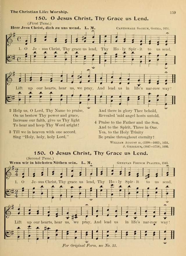 Hymnal and Order of Service: for churches and Sunday-schools page 159