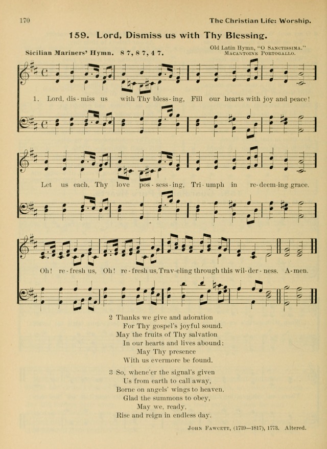 Hymnal and Order of Service: for churches and Sunday-schools page 170