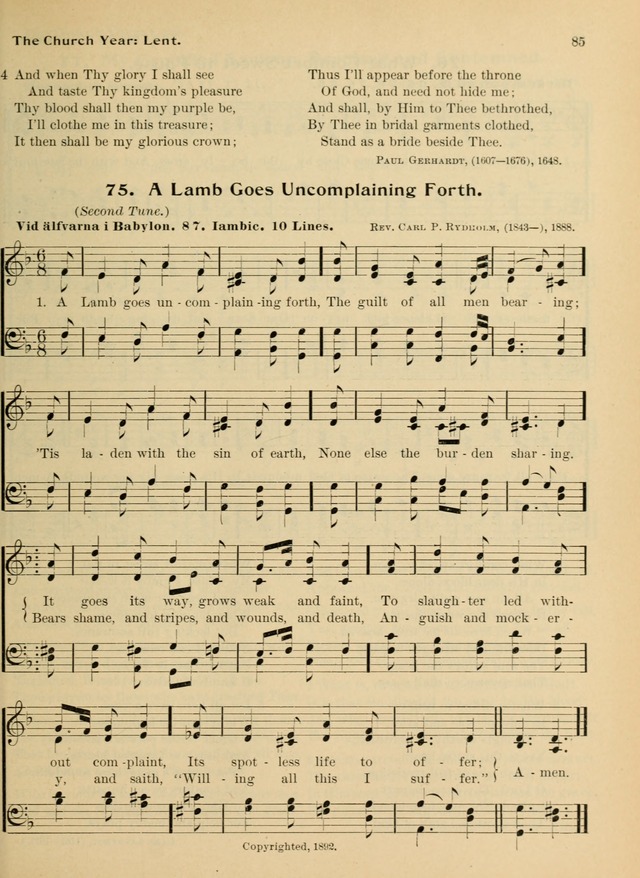 Hymnal and Order of Service: for churches and Sunday-schools page 85