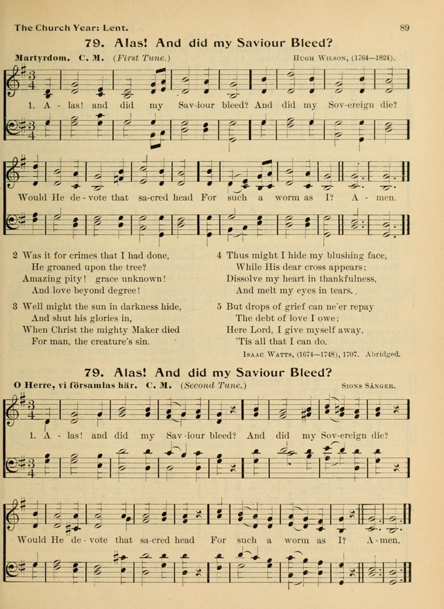Hymnal and Order of Service: for churches and Sunday-schools page 89