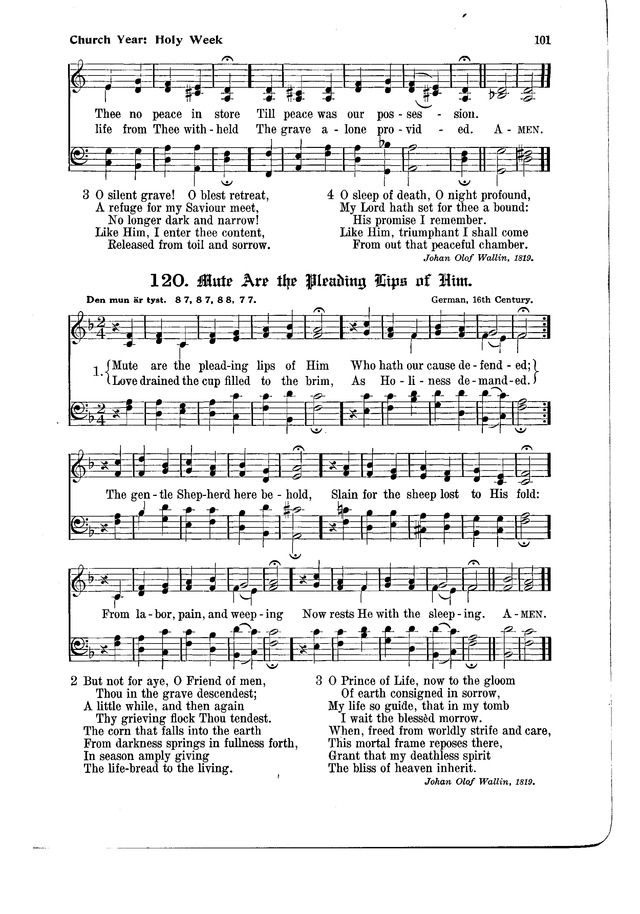 The Hymnal and Order of Service page 101