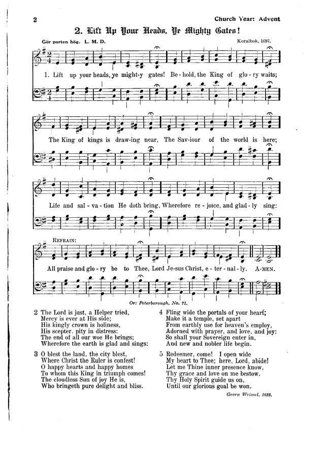 The Hymnal and Order of Service page 2