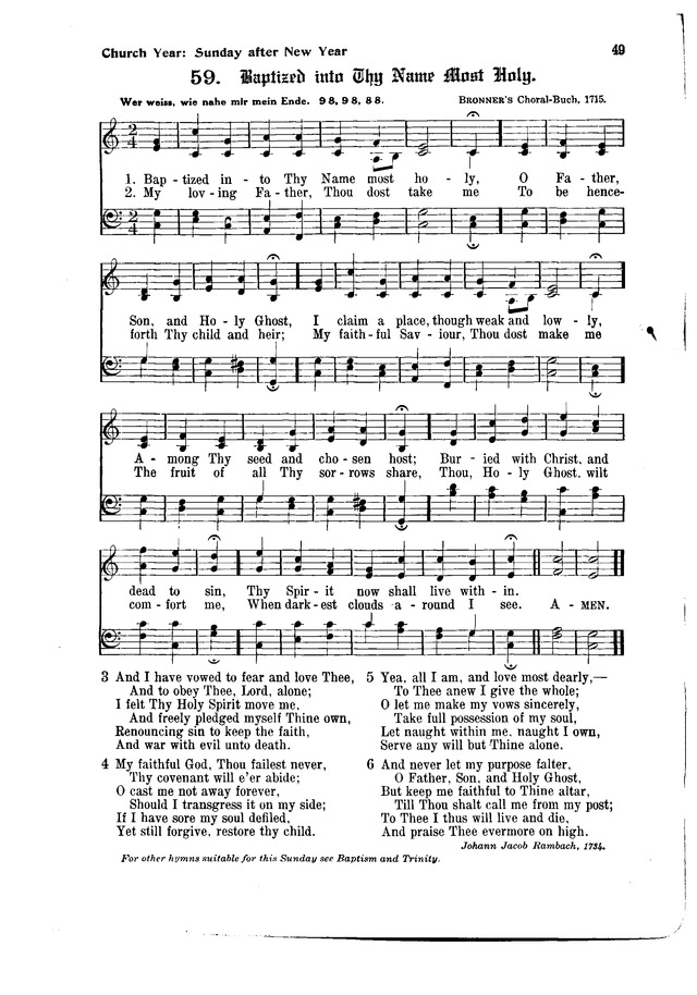 The Hymnal and Order of Service page 49