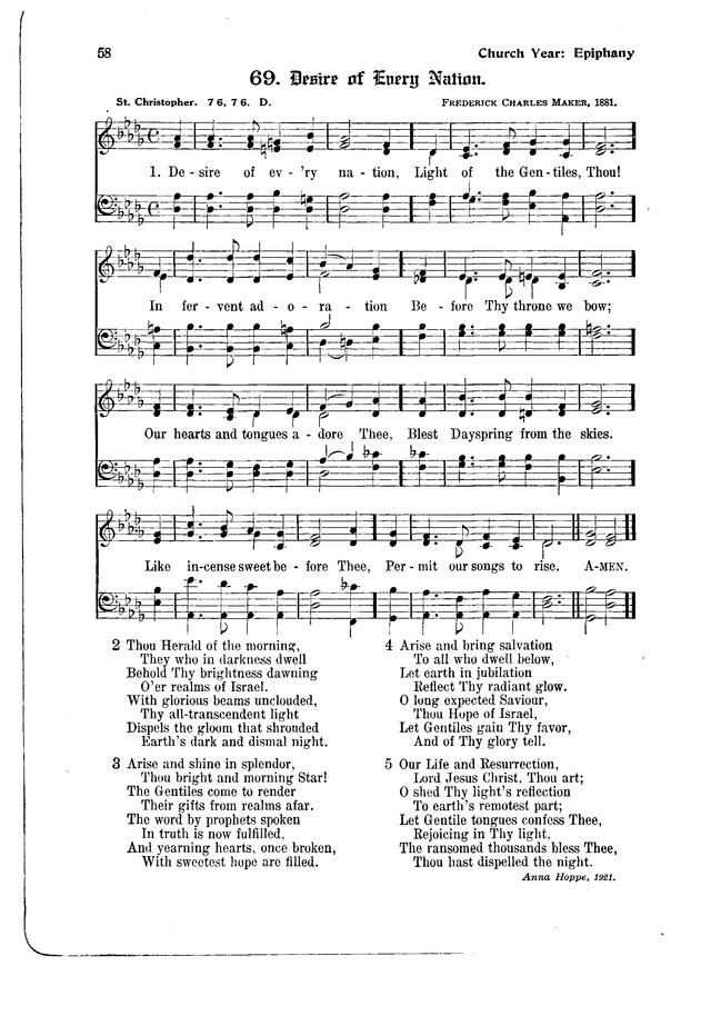 The Hymnal and Order of Service page 58
