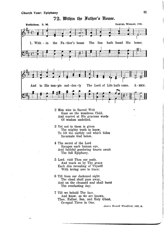 The Hymnal and Order of Service page 61