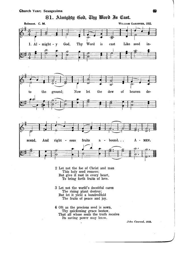 The Hymnal and Order of Service page 69