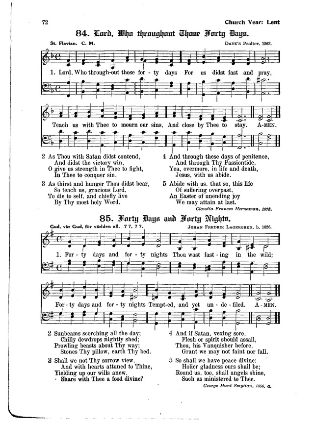The Hymnal and Order of Service page 72