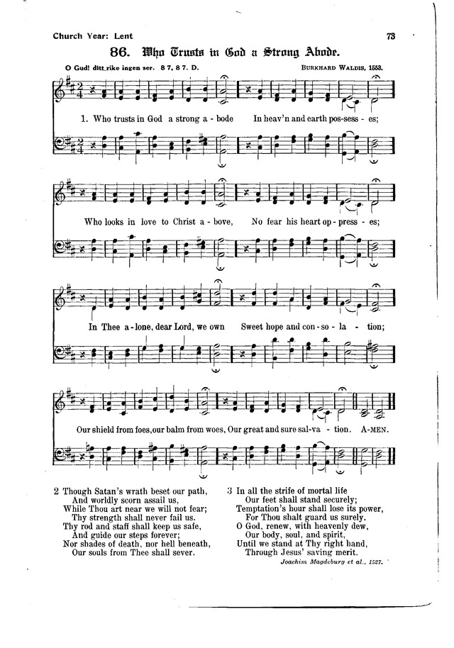 The Hymnal and Order of Service page 73