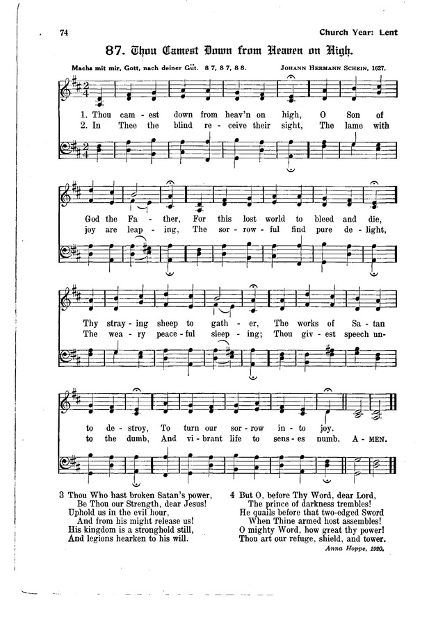 The Hymnal and Order of Service page 74