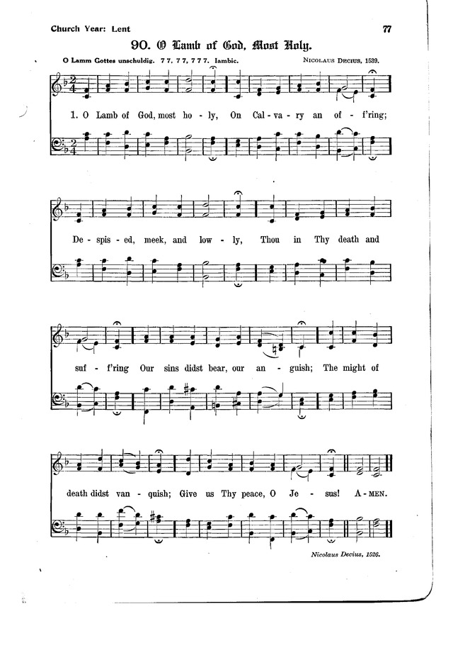 The Hymnal and Order of Service page 77