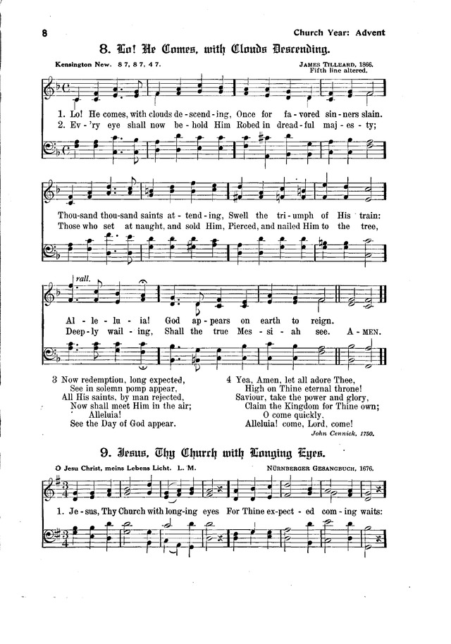 The Hymnal and Order of Service page 8