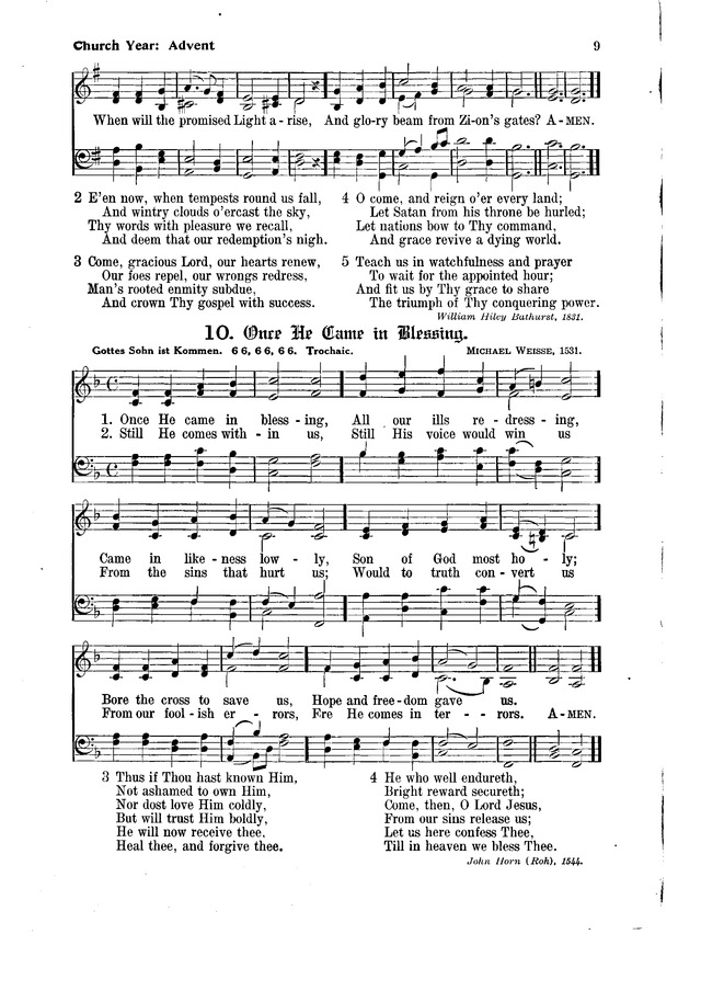 The Hymnal and Order of Service page 9